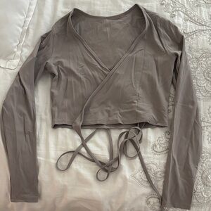 lululemon athletica Gray Wrap Crop Top